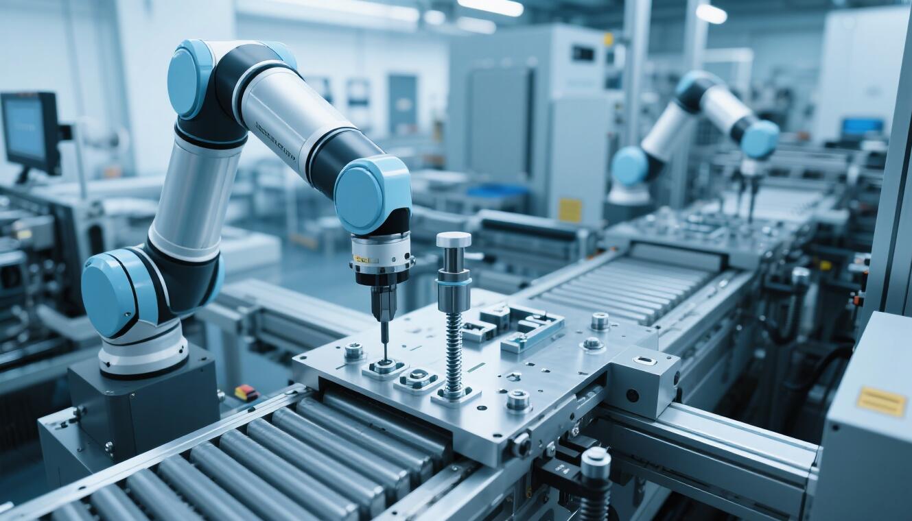 Automated assembly machine performing tasks in a manufacturing environment
